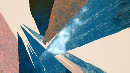 Broken fragments of geometric shapes in muted blues and grays, showing the disorientation of stress. Muted Tension. Illustration