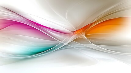 Naklejka premium Abstract flowing shapes with bold, vibrant colors like orange, pink, and teal, swirling and merging in smooth, curving motions to create a sense of movement