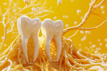 Teeth in a Yellow Gummy Substance