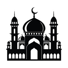 Taj Mahal vector silhouette illustration, an iconic  travel landmark building