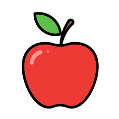 Simple fruit symbol generic apple graphic white background no shadows health icon