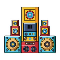 sound system vector image on white background