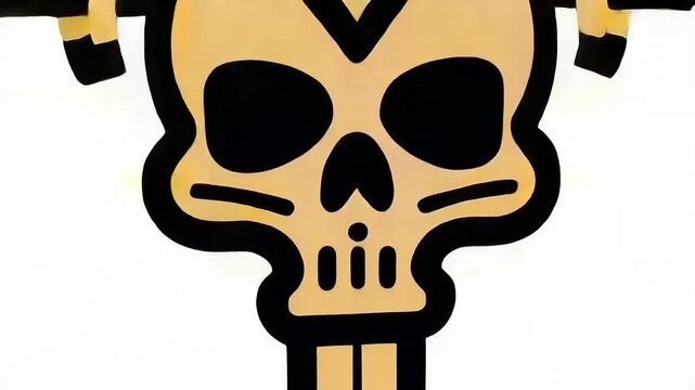 Symbolic Skull Sword Graphic, Modern Aesthetic with Geometric Shapes and Edges