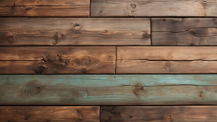 Weathered wooden boards in assorted colors and textures, ideal for rustic or industrial design themes