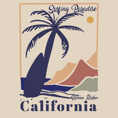 Surfing Paradise Wave Rider California.eps
