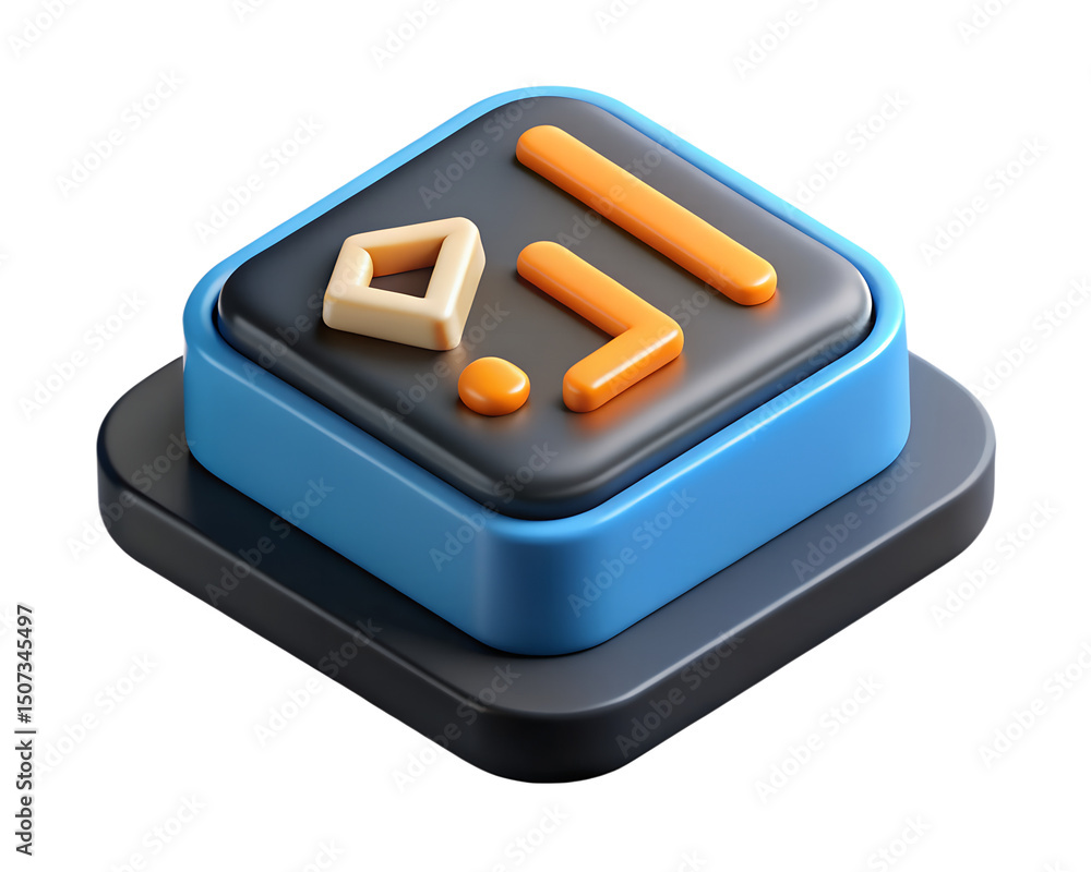 Poster Modern and abstract 3d rendering icon with geometric shapes perfect for app interface design on a transparent background