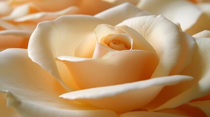 Romantic background of blurred rose petals, bathed in a soft, warm glow that enhances the dreamlike mood.