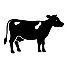 Black and white Cow farm Silhouette