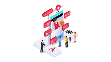 social media manipulation and misinformation 3d animation cartoon - Powered by Adobe