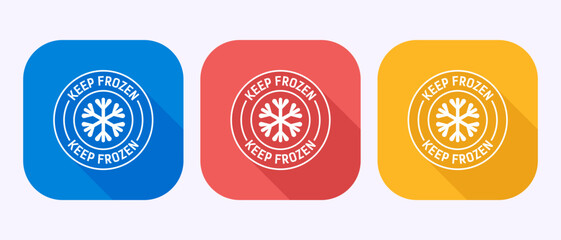 Keep frozen icon design illustration, Frozen product badge label sign in shadow button design