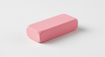 Pink rectangular eraser on white background (2)