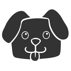black silhouette dog head icon