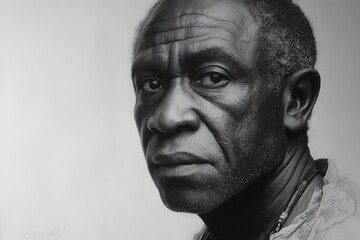 Photo hyper realistic African black white portrait  
