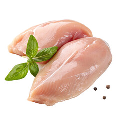 Raw Chicken Breast Boneless Skinless Isolated on White Background