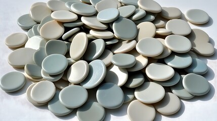 Faded pastel circular dots scattered across a soft background, creating a calming and abstract visual texture