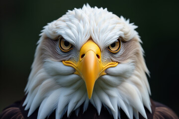Obraz premium A detailed view of a bald eagle's facial features