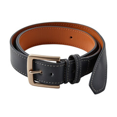 Action of Showcasing Isolated Leather Belt in Studio Setting for Style and Fashion Inspiration