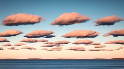 A brilliant midday sky with soft cloud formations, casting shadows and light across the clear blue expanse, evoking a sense of calm and joy.