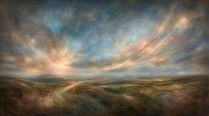 Bold, abstract brush strokes with a soft gradient transition from dark blue to light gray, blending together seamlessly to create a sense of depth and motion