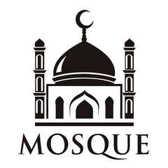 Islamic Mosque Silhouette Vector.