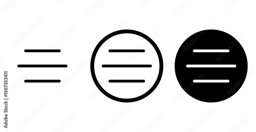 Aufkleber navigation hamburger menu icon isolated. minimalist ui symbol for web and mobile. vector illustratio