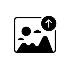 Minimalist Upload Photo Icon Isolated on White Background for Digital Media. Vector Illustration