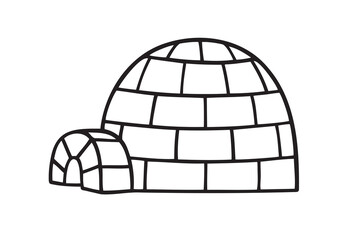 igloo icon doodle hand drawn. Outline line drawing clipart symbol house Eskimos