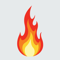Set of red and orange fire flame. Collection of hot flaming element. Idea of energy and power. Isolated vector illustration in flat style