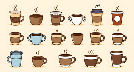 collection of coffee cups