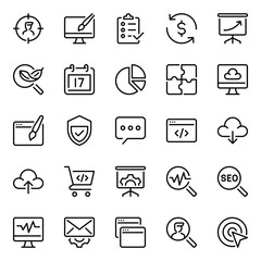 Outline icons set for SEO and Web