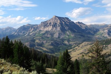 Obraz premium Image of Bighorn Mountain in Wyoming landscape 