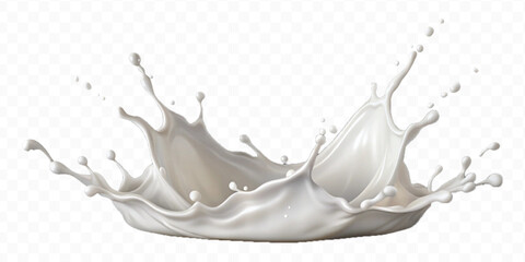 realistic 3d smooth milk splashes in the wave style  isolated on transparent background	

