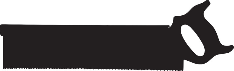 vector; silhouette handsaw black and white