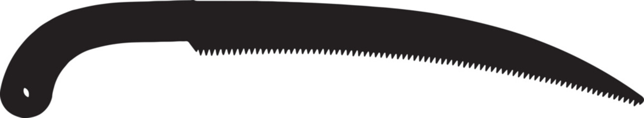 vector; silhouette handsaw black and white