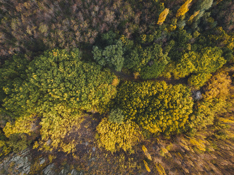 Autumn views of the Andes mountain range in Argentina