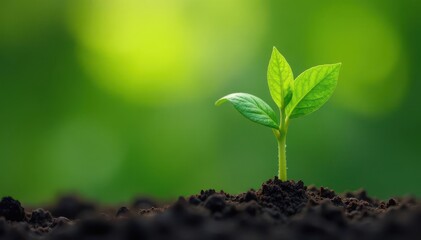 Single sprout, fragile stem, newly emerged leaves , botanical, flora, simple