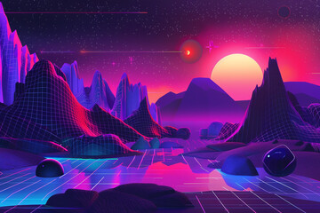 Retro Futuristic Landscape