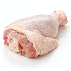 Raw Chicken Thigh Boneless Skin-On on Clean White Background