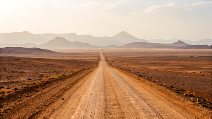 Desert Road Stretching into the Horizon