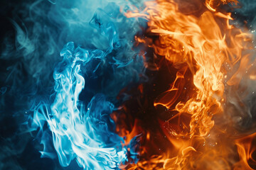 Blue and Orange Flames