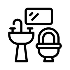 bathroom line icon