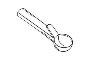 ice cream scoop icon doodle hand drawn. Outline ice cream scoop line drawing clipart symbol