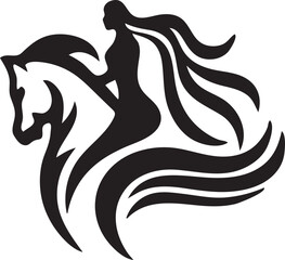 Elegant Mermaid Silhouette with Flowing Hair