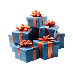Festive wrapped gift box for birthday or celebration isolated on a transparent background.