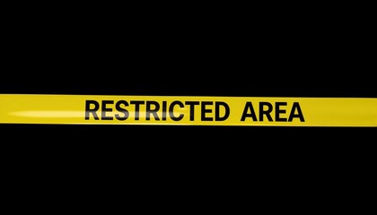 Yellow tape stretched across black background indicates controlled unsafe location with text