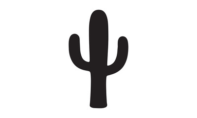 Obraz premium cactus silhouette vector on white background.