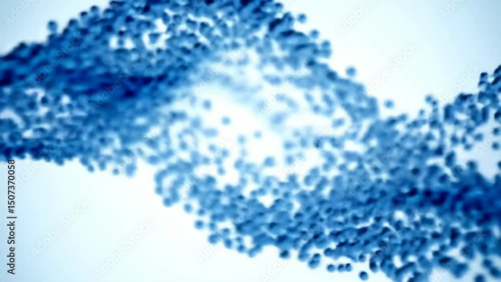 Poster abstract blue particles flowing animation motion graphics background