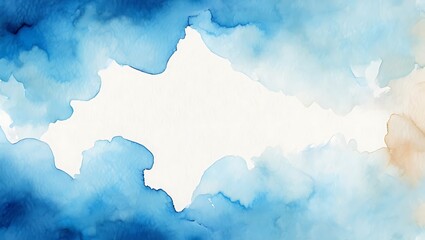 Serene Blue Watercolor Wash Background Texture Perfect for Design Projects needing a calming aesthetic with shades of blue and beige tones.