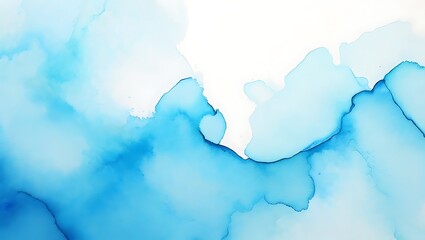 Obraz premium Serene Blue Ink Wash Abstract Art Background Texture for Design Projects featuring delicate watercolor gradients and flowing paint swirls.
