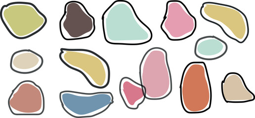 Contemporary Abstract Wave and Drop Shapes: Vector Template Set of Stylish Curve Lines Perfect for Website Pictograms and Page Dividers